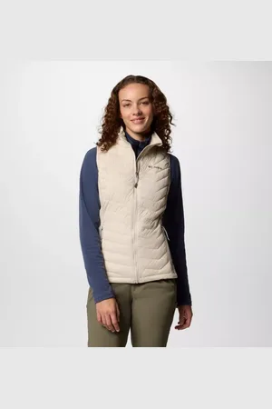 Columbia Powder Pass II Hybrid Puffer Gilet - Dark Stone Size M - Women