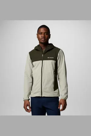 Columbia Heather Canyon II Hooded Hiking Softshell Jacket - Safari Greenscape Size XXL - Men