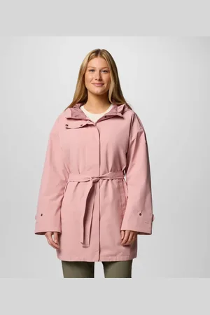 Columbia Here And There III Waterproof Trench Jacket - Eraser Pink Size XL - Women