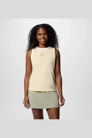 Columbia Rolling Bend Graphic Ringer Tank - Lemon Wash Treehugger Size M - Women