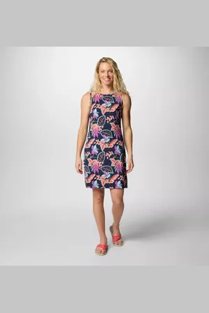 Columbia Chill River Printed Dress - Hot Coral Pasteled Size M - Women