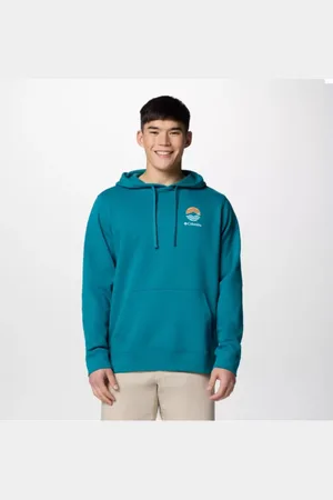 Columbia Trek Graphic Hoodie - River Blue Circular Linescape Size S - Men