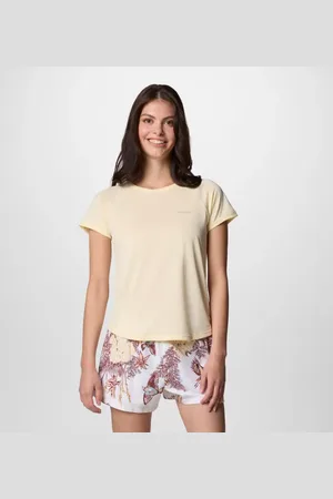 Columbia Bogata Bay Technical T-Shirt - Lemon Wash Size XL - Women