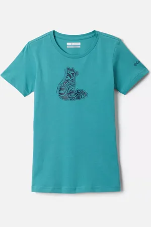 Columbia ’ Mission Lake Graphic Casual Cotton T-Shirt - Teal Foxy Swirl Size XXS (4-5 years) - Girls