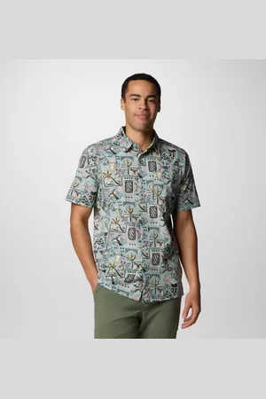 Columbia Wild Cast Camp Short Sleeve Shirt - Crushed Bajabound Size L - Men