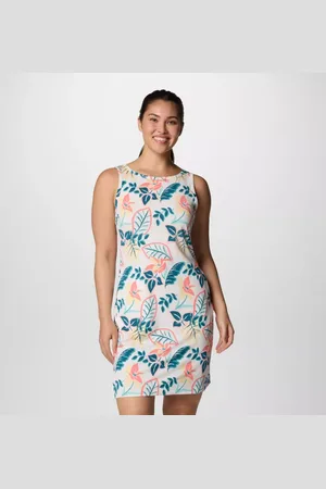 Columbia Chill River Printed Dress - Alpenglow Pasteled Size L - Women