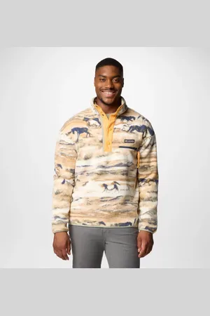 Columbia Helvetia II Printed Half Snap Fleece - Lemon Wash Roaming Size L - Men