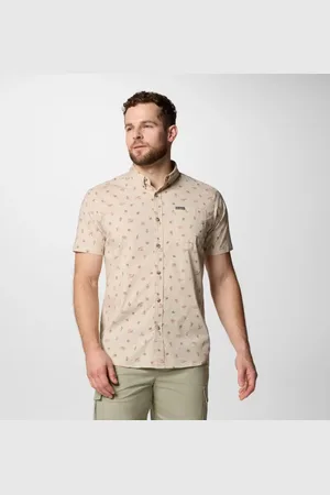 Columbia Rapid Rivers Printed Short Sleeve Shirt - Dark Stone Deserted Size XXL - Men