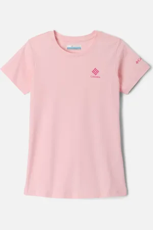Columbia ’ Mission Lake Graphic Casual Cotton T-Shirt - Satin Pink CSC Stacked Size L (14-16 years) - Girls