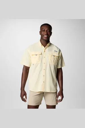 Columbia Bahama II Short Sleeve Shirt - Lemon Wash Size L - Men