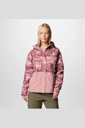 Columbia Hikebound Printed Waterproof Jacket - Eraser Pink Deco Eraser Pink Size M - Women