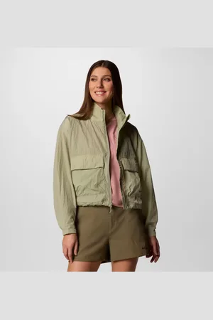 Columbia Paracutie Cropped Cargo Windbreaker - Safari Size L - Women