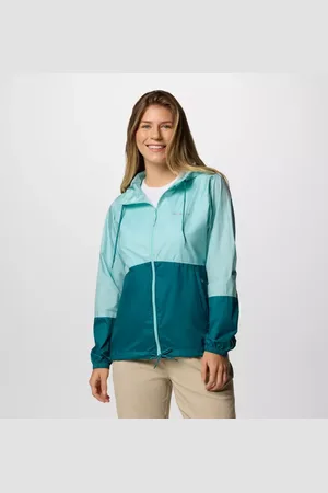 Columbia Flash Forward II Hooded Windbreaker - Spray River Blue Size M - Women