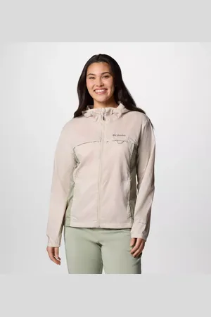 Columbia Crested Canyon Hooded Windbreaker - Dark Stone Safari Size L - Women