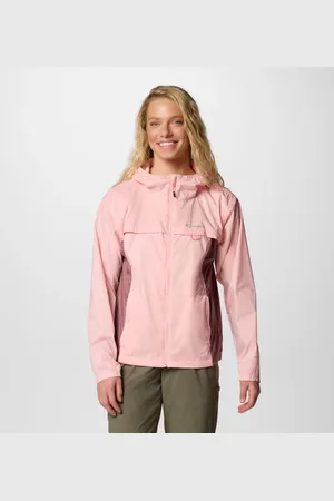 Columbia Crested Canyon Hooded Windbreaker - Pink Sand Fig Size XL - Women