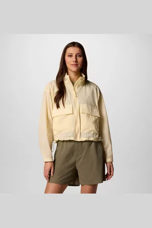 Columbia Paracutie Cropped Cargo Windbreaker - Lemon Wash Size XL - Women