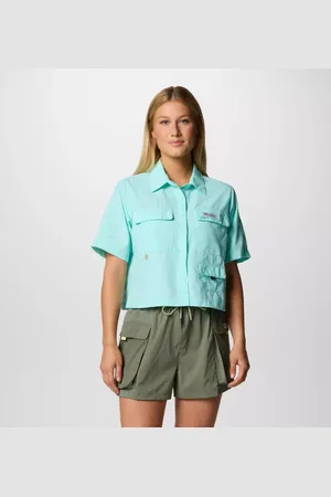 Columbia PFG Open Water Short Sleeve Shirt - Gulf Stream Size L - Women