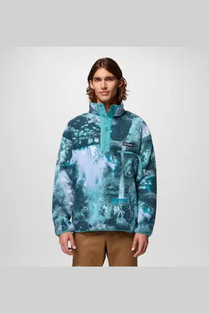 Columbia Helvetia II Printed Half Snap Fleece - Teal Chasing Falls Size L - Men