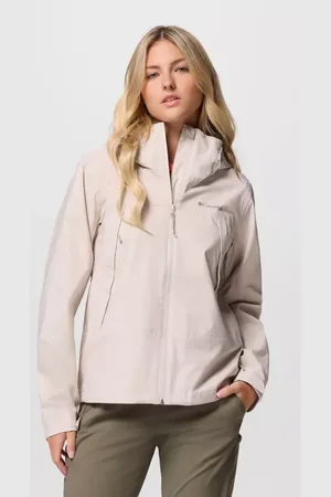 Columbia Boulder Falls Waterproof Jacket - Dark Stone Size L - Women