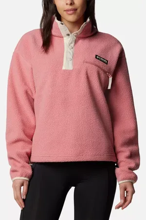Columbia Helvetia II Cropped Sherpa Half Snap Fleece - Pink Agave Size XL - Women