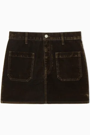 COS Flocked-Denim Mini Skirt