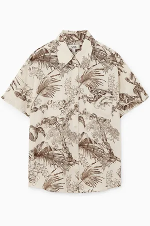 COS Botanical-Print Short-Sleeved Linen Shirt
