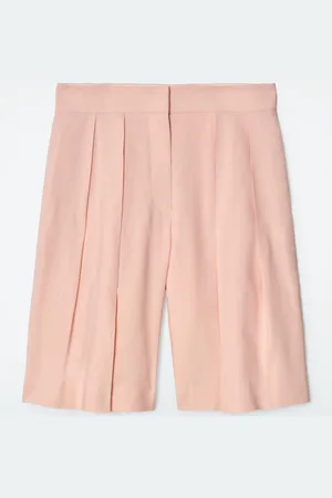 COS Longline Pleated Linen Shorts in
