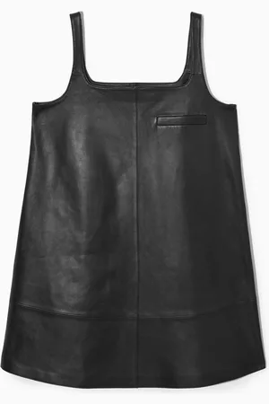 COS Leather Mini Pinafore Dress