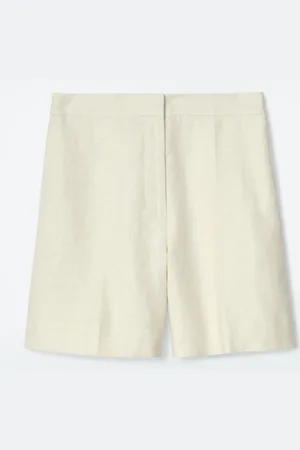 COS Tailored Elasticated Linen Shorts in