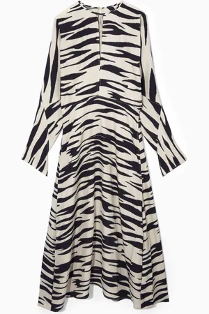 COS Zebra-Print Cutout Midi Dress