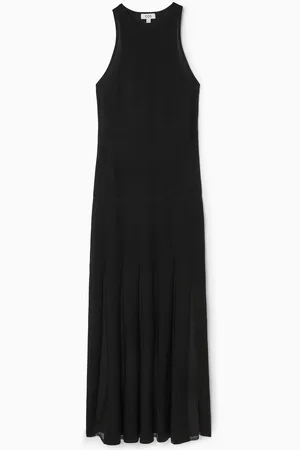 COS Pleated Racer-Neck Maxi Dress