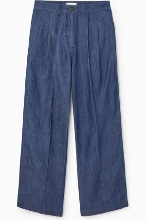 COS Wide-Leg Tailored Denim Trousers in