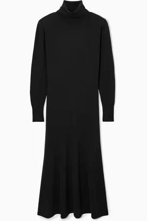 COS Power-Shoulder Merino Wool Maxi Dress