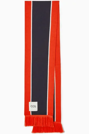 COS Jacquard-Knit Wool Football Scarf