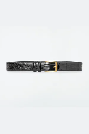 COS Croc-Effect Leather Belt