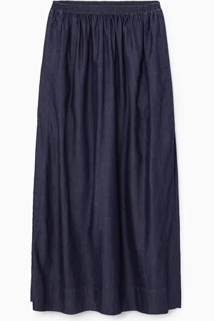 COS Gathered Denim Maxi Skirt
