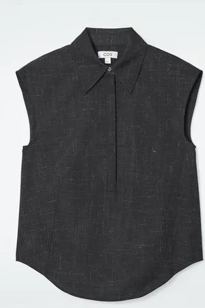 COS Slim Short-Sleeved Flecked-Wool Shirt in