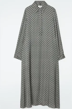 COS Geometric-Print Maxi Shirt Dress