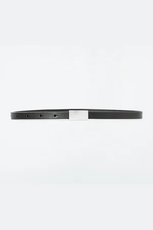 COS Bar-Detail Slim Leather Belt