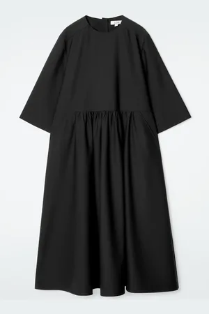 COS Gathered Wool-Blend Midi Dress