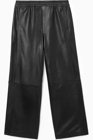 COS Straight-Leg Elasticated Leather Trousers