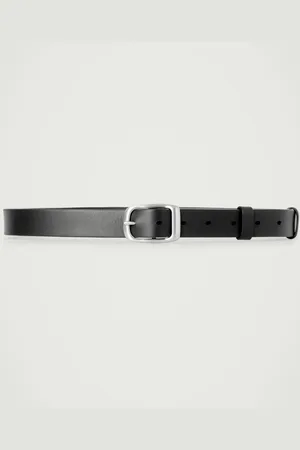COS Curved-Buckle Leather Belt