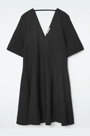 COS Voluminous V-Neck Mini Dress