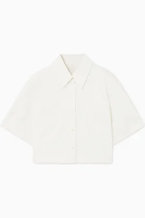COS Cropped Short-Sleeved Denim Shirt