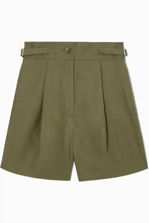 COS Pleated Linen-Blend Utility Shorts in
