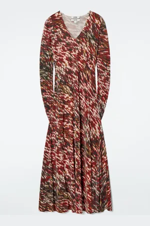 COS Printed Semi-Sheer Knitted Maxi Dress