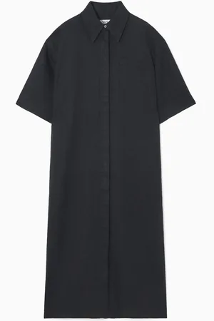 COS Oversized Short-Sleeved Linen Midi Dress in