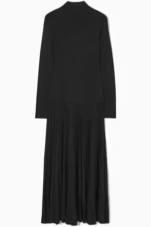COS Pleated Knitted Turtleneck Maxi Dress