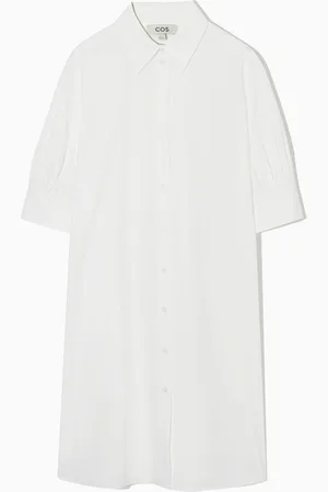 COS Gathered-Sleeve Mini Shirt Dress