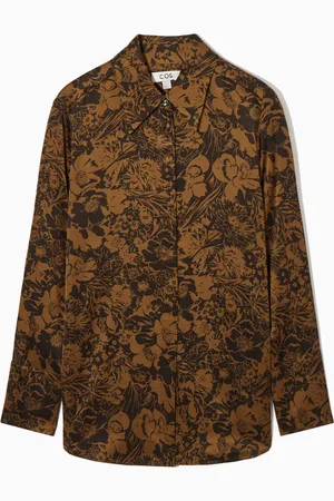 COS Oversized Floral-Print Satin Shirt